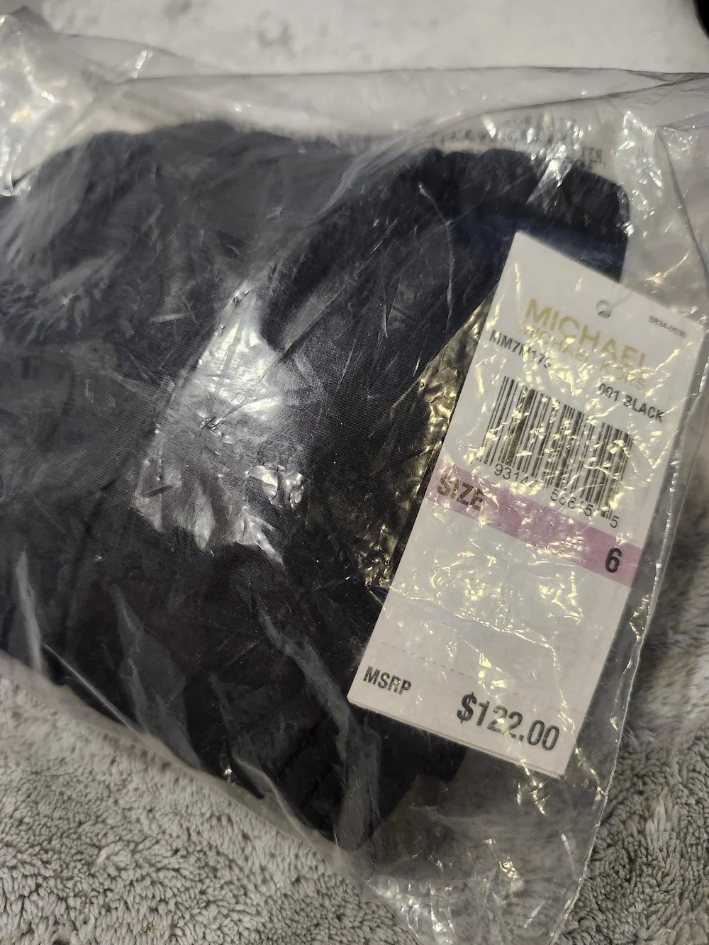 Michael Kors Black Shirred Bandeau One-Piece Swimsuit with Removable Halter